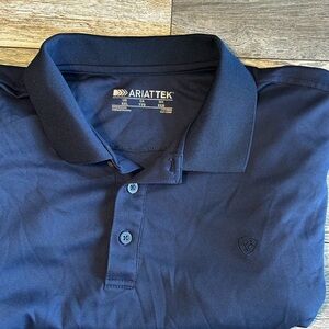 Ariat Men's Tek Polo shirt in navy blue, size XXL.
